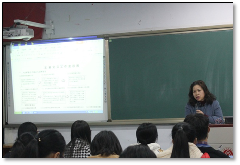 财经贸易系主任唐继碧为第22期入党积极分子上党课